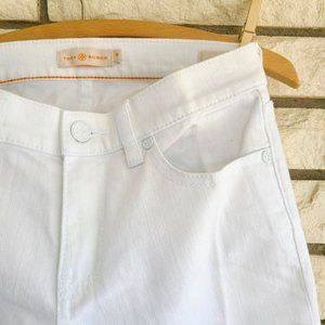 Tory Burch bright white super skinny jeans sz 26